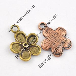 Pendant/Charm. Fashion Zinc Alloy Jewelry Findings. Lead-free. Flower 15x19mm. Sold by Bag