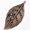 Pendant/Charm. Fashion Zinc Alloy Jewelry Findings. Lead-free. Leaf 33x72mm. Sold by PC