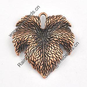 Pendant/Charm. Fashion Zinc Alloy Jewelry Findings. Lead-free. Leaf 33x36mm. Sold by Bag