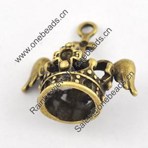 Pendant/Charm. Fashion Zinc Alloy Jewelry Findings. Lead-free. 21x28mm. Sold by Bag