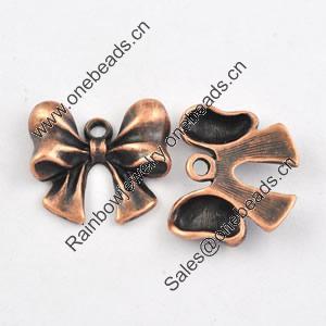 Pendant/Charm. Fashion Zinc Alloy Jewelry Findings. Lead-free. Bowknot 16x18mm. Sold by Bag