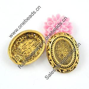 Zinc Alloy Cabochon Settings. Fashion Jewelry Findings. Lead-free. 23x18mm. Inner Dia:10x14mm. Sold by Bag