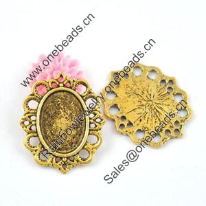 Zinc Alloy Cabochon Settings. Fashion Jewelry Findings. Lead-free. 25x19mm. Inner Dia:13x18mm. Sold by Bag