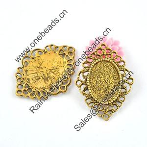Zinc Alloy Cabochon Settings. Fashion Jewelry Findings. Lead-free. 32x25mm. Inner Dia:13x18mm. Sold by Bag