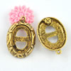 Zinc Alloy Cabochon Settings. Fashion Jewelry Findings. Lead-free. 26x19mm. Inner Dia:13x18mm. Sold by Bag