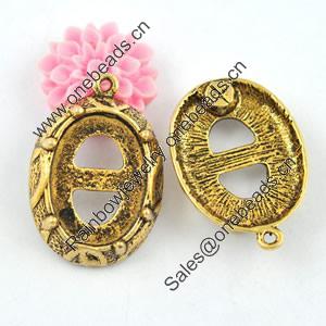 Zinc Alloy Cabochon Settings. Fashion Jewelry Findings. Lead-free. 26x19mm. Inner Dia:13x18mm. Sold by Bag