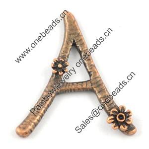 Pendant/Charm. Fashion Zinc Alloy Jewelry Findings. Lead-free. The English Alphabet 25x30mm. Sold by Bag 