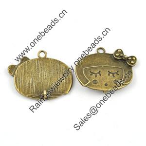 Pendant/Charm. Fashion Zinc Alloy Jewelry Findings. Lead-free. 25x31mm. Sold by Bag 