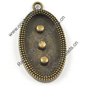 Pendant/Charm. Fashion Zinc Alloy Jewelry Findings. Lead-free. Flat Oval 43x23mm. Sold by Bag 