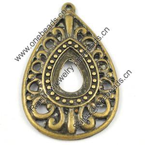 Pendant/Charm. Fashion Zinc Alloy Jewelry Findings. Lead-free. Teardrop 26x40mm. Sold by Bag 