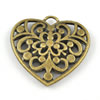 Pendant/Charm. Fashion Zinc Alloy Jewelry Findings. Lead-free. 32x34mm. Sold by PC