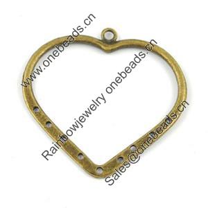 Pendant/Charm. Fashion Zinc Alloy Jewelry Findings. Lead-free. Heart 38x39mm. Sold by Bag