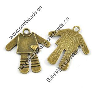 Pendant/Charm. Fashion Zinc Alloy Jewelry Findings. Lead-free. Clothes 25x28mm. Sold by Bag