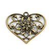 Pendant/Charm. Fashion Zinc Alloy Jewelry Findings. Lead-free. Heart 38x44mm. Sold by Bag