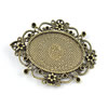 Zinc Alloy Cabochon Settings. Fashion Jewelry Findings. Lead-free. 52x65mm. Inner dia:30x40mm Sold by PC