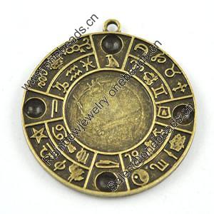 Pendant/Charm. Fashion Zinc Alloy Jewelry Findings. Lead-free. 44x40mm. Sold by PC