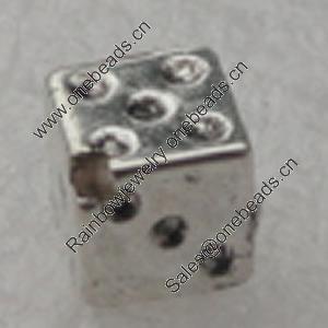 Beads, Fashion CCB plastic Jewelry findings, Dice 6x6mm, Sold by Bag 