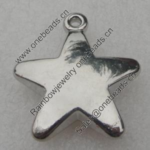 Pendant/Charm. Fashion CCB plastic Jewelry findings. Star 34x29mm. Sold by Bag