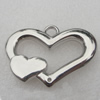 Pendant/Charm. Fashion CCB plastic Jewelry findings. Heart 49x34mm. Sold by Bag