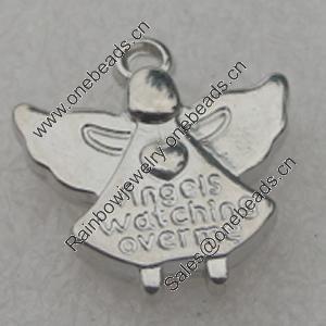 Pendant/Charm. Fashion CCB plastic Jewelry findings. Angel 20x18mm. Sold by Bag