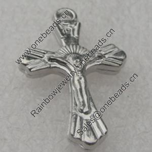Pendant/Charm. Fashion CCB plastic Jewelry findings. Cross 28x17mm. Sold by Bag