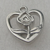 Pendant/Charm. Fashion CCB plastic Jewelry findings. Heart 15x18mm. Sold by Bag