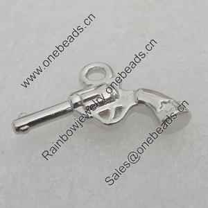 Pendant/Charm. Fashion CCB Plastic jewelry findings. Gun 21x14mm. Sold by Bag