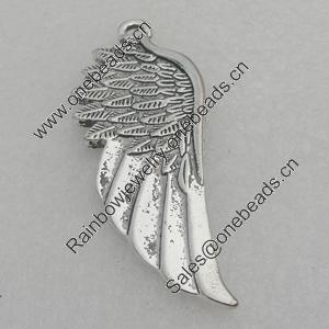 Pendant/Charm. Fashion CCB Plastic jewelry findings. Wings 58x22mm. Sold by Bag
