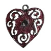 Zinc Alloy Enamel Pendant. Fashion Jewelry findings. Lead-free. Heart About 20mm Sold by PC 