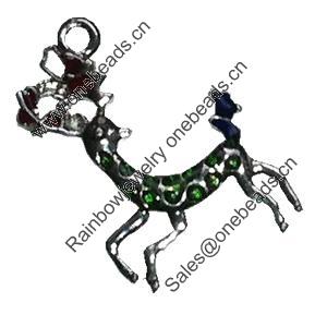  Zinc Alloy Christmas Enamel Charm/Pendant. Fashion Jewelry findings. Lead-free. Animal About 30mm Sold by PC