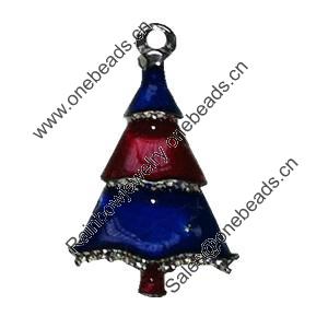 Zinc Alloy Christmas Enamel Charm/Pendant. Fashion Jewelry findings. Lead-free. Chrestmas tree About 30mm Sold by PC