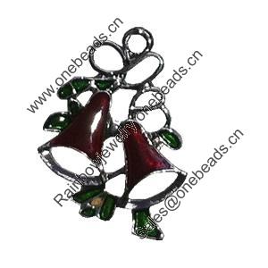 Zinc Alloy Christmas Enamel Charm/Pendant. Fashion Jewelry findings. Lead-free. Chrestmas bels About 30mm Sold by PC