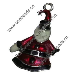 Zinc Alloy Christmas Enamel Charm/Pendant. Fashion Jewelry findings. Lead-free. Santa claus About 30mm Sold by PC