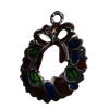 Zinc Alloy Christmas Enamel Charm/Pendant. Fashion Jewelry findings. Lead-free. Chrestmas Wreath About 30mm Sold by PC