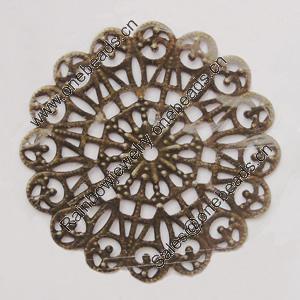 Iron Beads. Fashion Jewelry Findings. Lead-free. Flower 42mm Sold by Bag