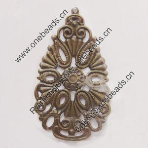 Iron Pendant/Charm. Fashion Jewelry Findings. Lead-free. Flower 49x27mm Sold by Bag