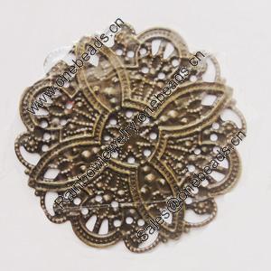 Iron Beads. Fashion Jewelry Findings. Lead-free. Flower 45mm Sold by Bag