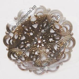 Iron Beads. Fashion Jewelry Findings. Lead-free. Flower 46mm Sold by Bag