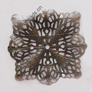 Iron Beads. Fashion Jewelry Findings. Lead-free. Flower 48mm Sold by Bag
