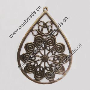 Iron Pendant/Charm. Fashion Jewelry Findings. Lead-free. Teardrop 60x42mm Sold by Bag
