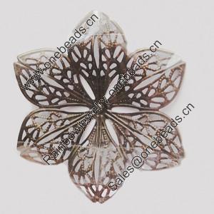 Iron Beads. Fashion Jewelry Findings. Lead-free. Flower 55mm Sold by Bag