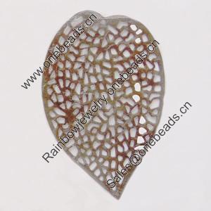 Iron Pendant/Charm. Fashion Jewelry Findings. Lead-free. Heart 39x24mm Sold by Bag