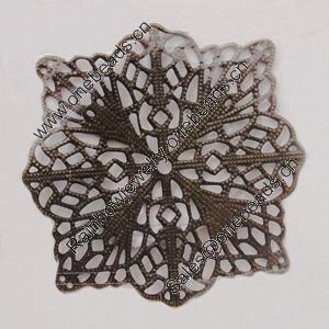 Iron Beads. Fashion Jewelry Findings. Lead-free. Flower 49mm Sold by Bag