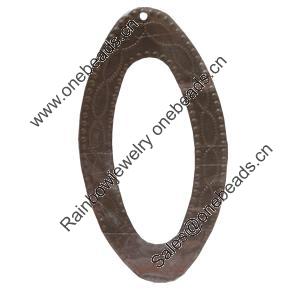 Iron Pendant/Charm. Fashion Jewelry Findings. Lead-free. Flat Oval 89x47mm Sold by Bag