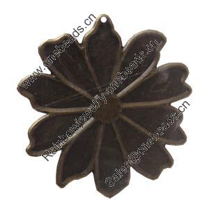Iron Pendant/Charm. Fashion Jewelry Findings. Lead-free. Flower 58mm Sold by Bag
