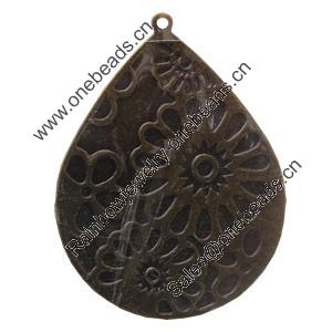 Iron Pendant/Charm. Fashion Jewelry Findings. Lead-free. Teardrop 52x40mm Sold by Bag