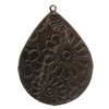 Iron Pendant/Charm. Fashion Jewelry Findings. Lead-free. Teardrop 52x40mm Sold by Bag