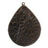 Iron Pendant/Charm. Fashion Jewelry Findings. Lead-free. Teardrop 52x40mm Sold by Bag