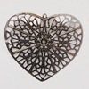 Iron Pendant/Charm. Fashion Jewelry Findings. Lead-free. Heart 45x50mm Sold by Bag
