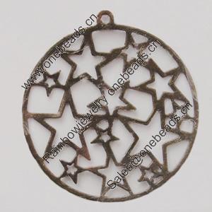 Iron Pendant/Charm. Fashion Jewelry Findings. Lead-free. 32x30mm Sold by Bag